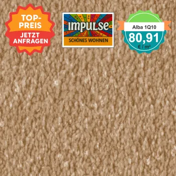 Vorwerk Alba 1Q10 caramel – Draufsicht Velours Teppichboden 4 m breit, 80,91 €/m²